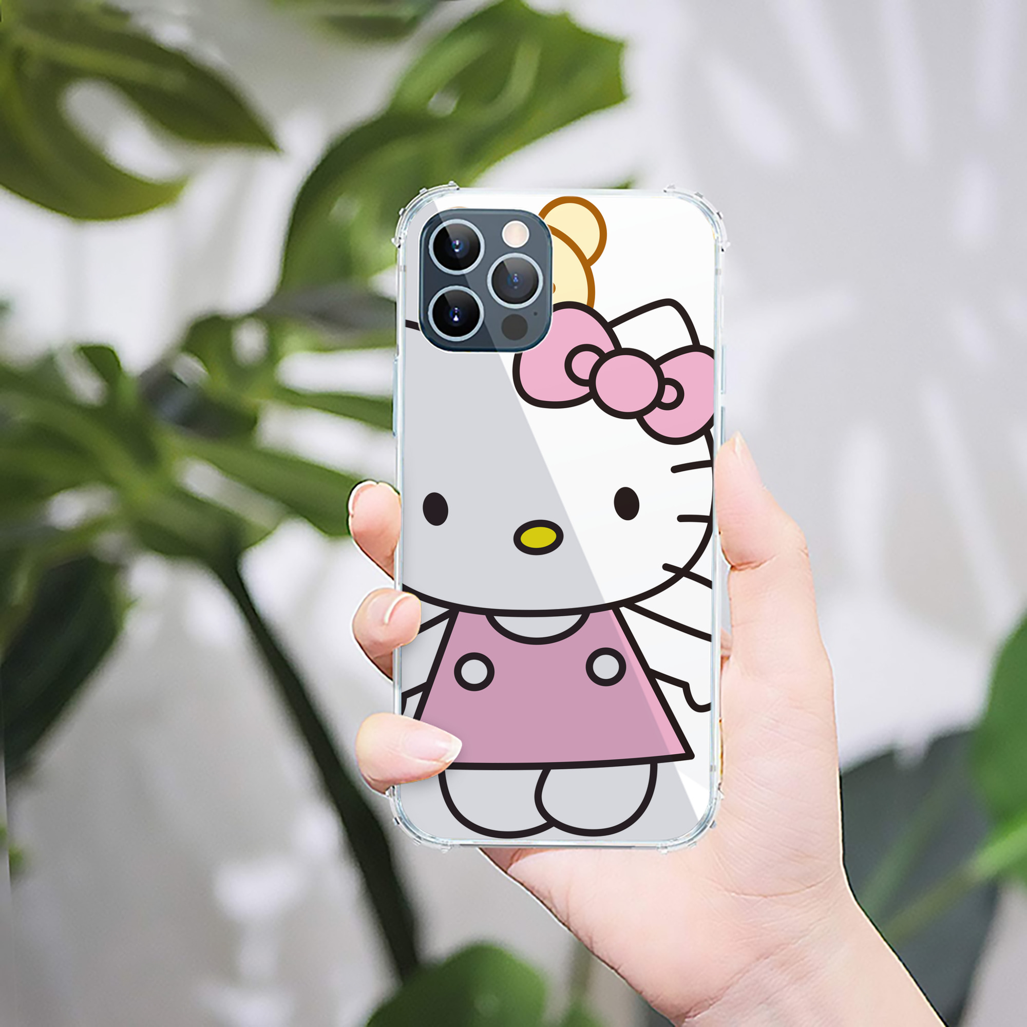 （画像用） Hello Kitty ハローキティ 【iPhone 12シリーズ対応】透明スマホケース（クリアソフトケース）